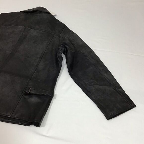 Black Leather Jacket Mercedes Logo New Size Small - Picture 7 of 16